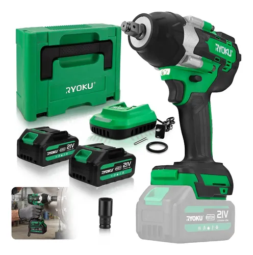 Chave De Impacto 1/2'' 700nm Brushless 2 Baterias Maleta Verde 127/220v