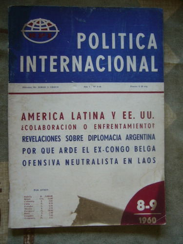 Politica Internacional Nº 10 1961 Alfredo Palacios El Congo