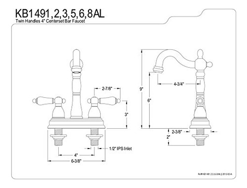 Grifo Bar Kingston Brass Kb1495al, Alcance De 4-3/4 Pulgadas