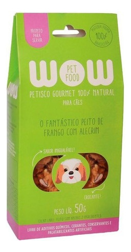 Petisco Para Cães Wow Gourmet Natural Frango E Alecrim 50g