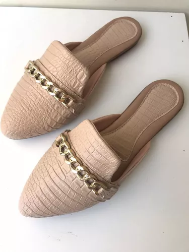 Sapatilha Feminino Mule Sapato Bico Fino Mocassim Rasteirinha