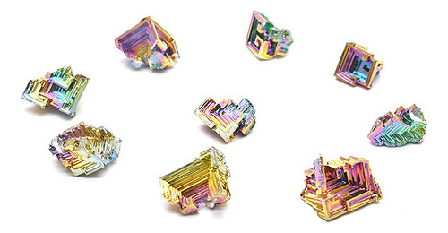 Cristal De Bismuto Natural, Metal Colorido, Cristal Mineral