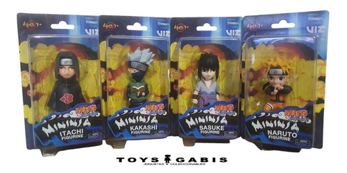 Set De 4 Figuras Naruto Shippuden Mininja Sasuke, Kakashi ++