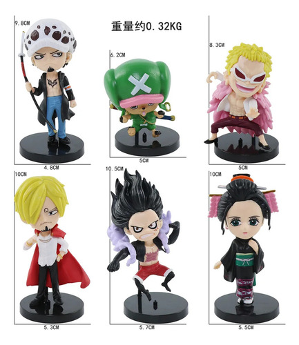 Juego De 6 Modelos De Figuras De Juguete De One Piece Charac