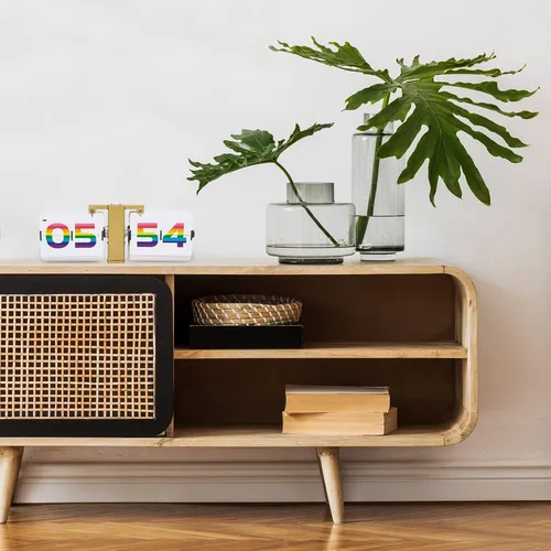 Cloudnola Reloj Abatible De Pared Y Mesa, Numeros Arcoiris Y