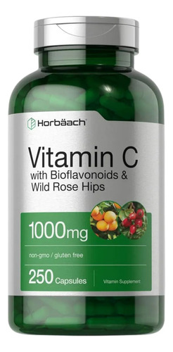 Suplemento Vitamina C 1000mg 250 Cápsulas Horbäach Sin Sabor
