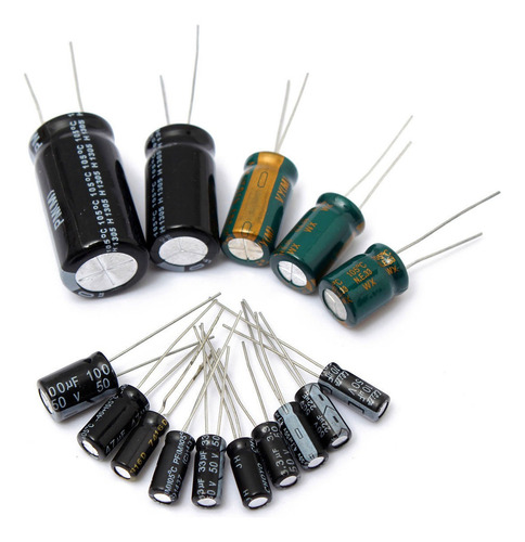 100 X Capacitor Electrolitico 220 Uf 105° 25v 35v 50v