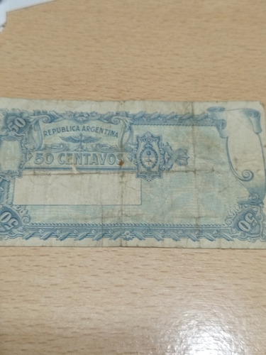 Billete Antiguo Argentina $ 50 Centavos Moneda Nacional 1947 (Usado)