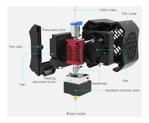 I3dp H1430 3d Hotend Completo Creality Ender 3 V2 1.75mm 24v