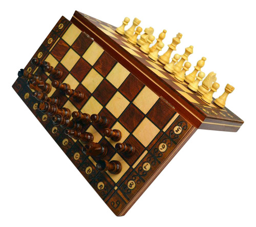 3 En 1 Chess Checkers Backgammon Travel Juego De Mesa
