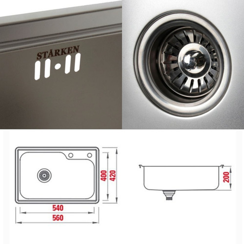 Bacha Pileta Cocina Acero Inox.encastrable T5642 Starken
