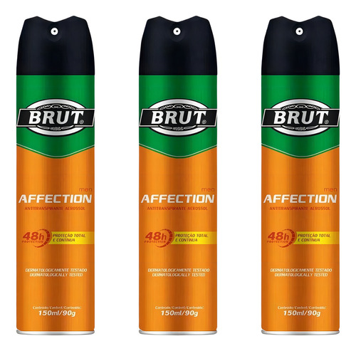 Desodorante Aero Brut 150ml Affection - Kit C/ 3un