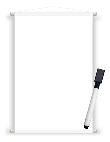 Banner Em Branco + Caneta Preta Especial - Escreve E Apaga