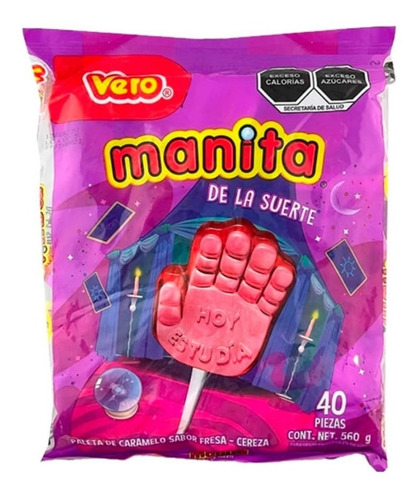 Paleta Vero Manita De La Suerte 40 Pzas