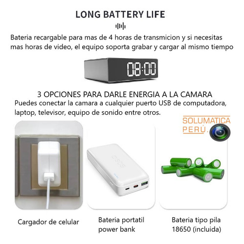 Camara Reloj Espia Hd Wifi Para Celular Nocturna Env Gratis