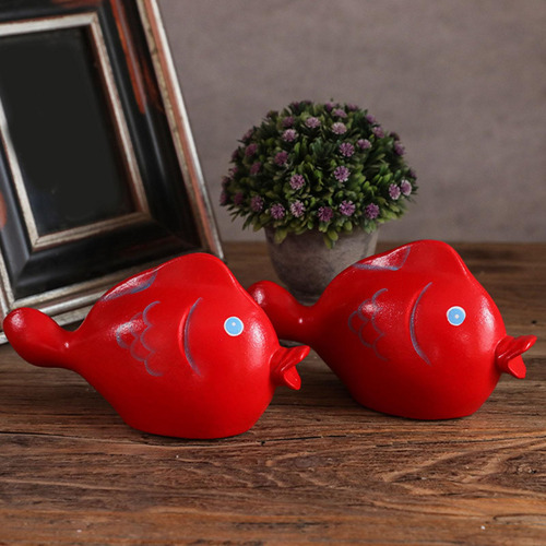2 Piezas De Figuras De Escultura De Rojo, Decoración De
