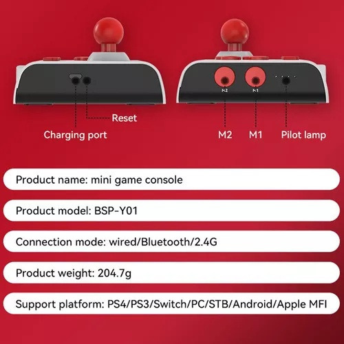 Joystick Portátil Para Juegos, 3 Modos De Conexión, Número D
