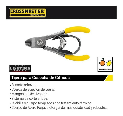 Imagen 2 de 3 de Tijera Para Cosecha De Cítricos Crossmaster 9937852 Color Amarillo