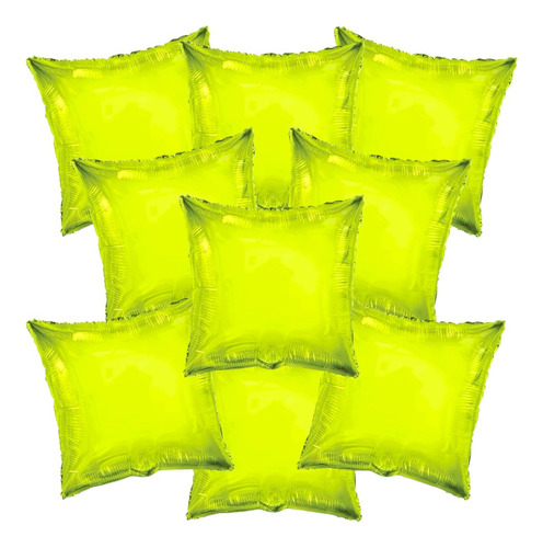 Globos Cuadrados Metálicos 18 Pulgadas Varios Colores 10 Pz