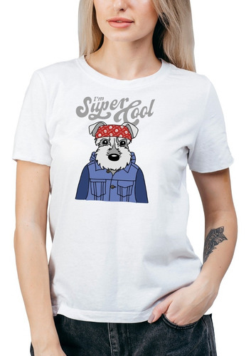  Polera Mujer Dog Lover Perro Super Cool Schnauzer An10