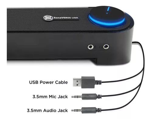 GOgroove Mini barra de sonido de altavoz de computadora, barra de sonido de  PC alimentada por USB con fácil instalación, audio estéreo, puerto de