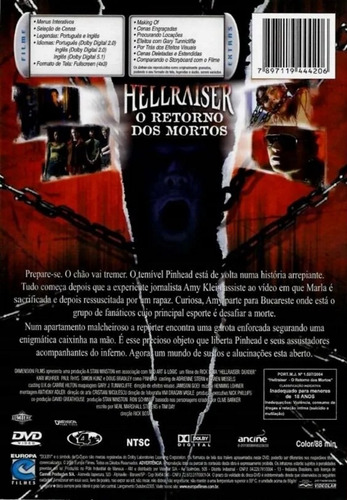 Dvd - Hellraiser 7: O Retorno Dos Mortos - ( Hellraiser: Dea