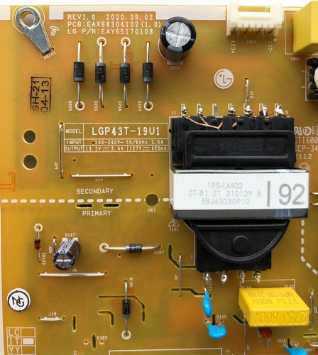 Tarjeta Fuente De Poder Lg 43un7300aud / Eax68304102 (1.0) (Usado)