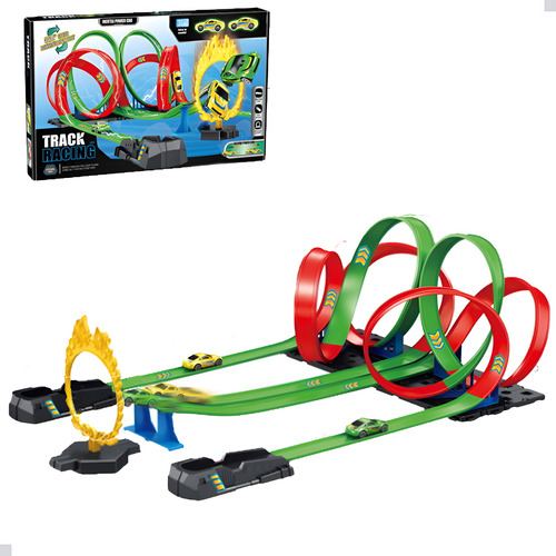 Super Pista De Corrida Carrinhos 4 Loopings E 2 Lançadores