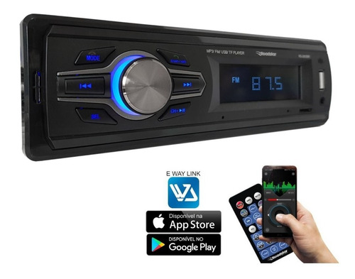 Som Automotivo 100w Rádio Bluetooth Usb Sd Fm Mp3 Roadstar 