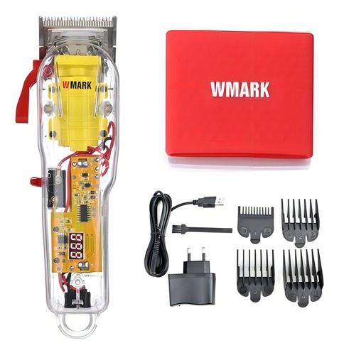 Combo Maquina + Pente Wmark Profissional Bivolt Barbeiro