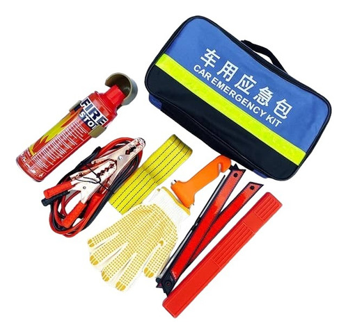 Kit De Emergencia Carro Extintor Cable Triangulo Guante