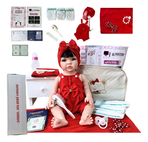 Boneca Bebê Reborn Original Enxoval Completo Promoção Lindo