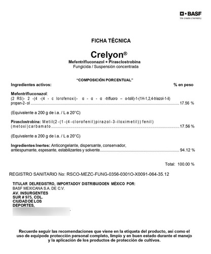 Crelyon Basf Mefentrifluconazol Pirasclostrobina 1l