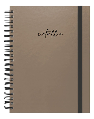 Caderno Universitário Plus Solid Metallic 240 Folhas Cor Bronze