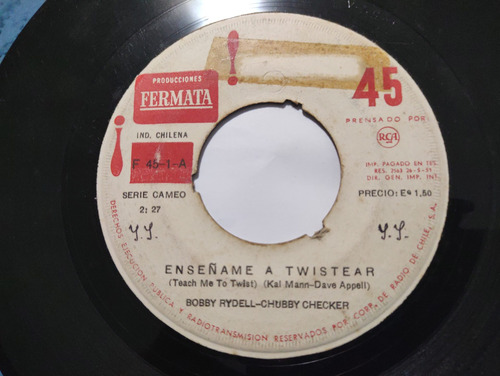 Vinilo Single De Bobby Rydell -bobby Checker- Ense( E64-d201 (Usado)