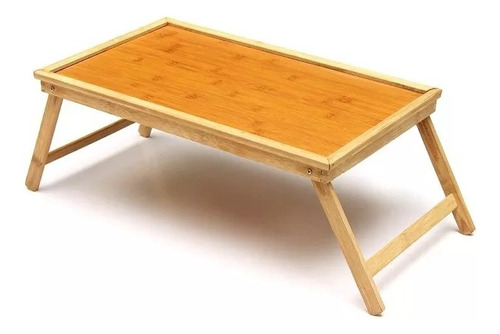 Mesita Madera De Cama Desayuno, Pc Plegable Bambu  50x31cm