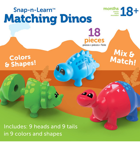 Toy Learning Resources Snap-n-learn Hace Coincidir Dinosauri