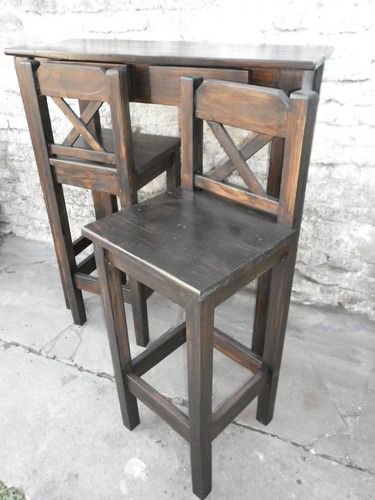 Taburete Banquetas Banco Butaca Con Respald Madera Barra Bar