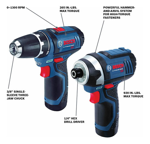 Combo De 2 Herramientas Inalámbricas Bosch Clpk22-120 12v