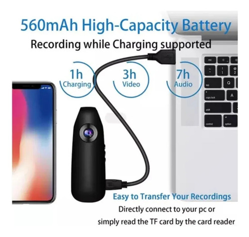 Nueva Cámara Corporal Portátil Hd 1080p Pocket Cam /&z