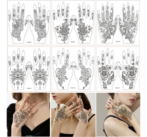 Pegatinas De Tatuaje De Henna Tatuajes Temporales Kit De Peg