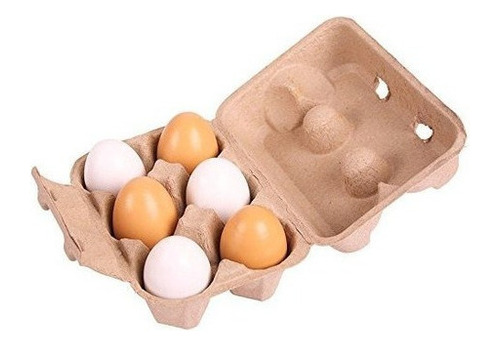 Bigjigs Toys Six Wooden Eggs En Carton