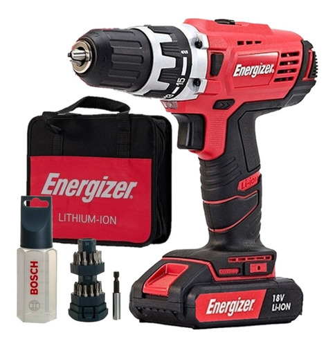 Taladro Atornillador Energizer 18v Inalamb Kit Bosch Maletin