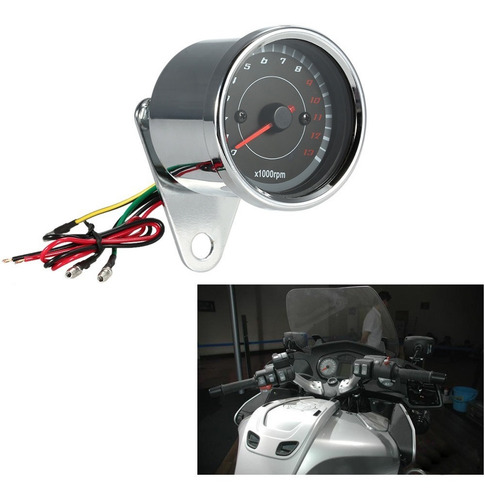 Imagen 2 de 8 de 12v Universal Motos Tacómetro Medidor Led Backlight 13k Rpm