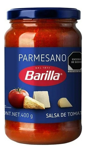 2 Pza Salsa De Tomate Barilla Sabor Parmesano 400 G