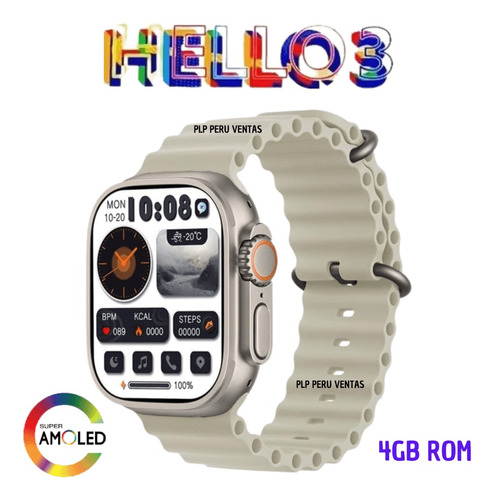 Reloj Smartwatch Hello Watch 3 Ultra Amoled Memoria De 4gb 