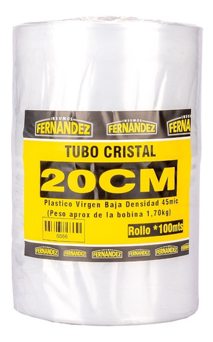 Tubo Sin Corte Polietileno Cristal  20cm Ancho X 100 Mts. 