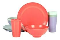 Comprar Set De Vajilla De Melamina Gibson Home Zelly 12 Piezas - Com