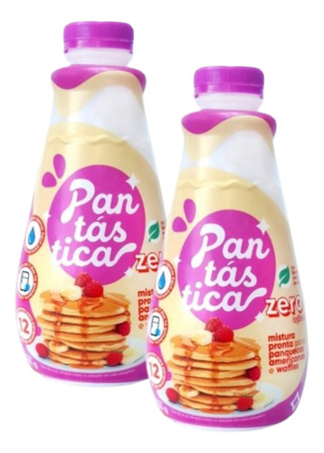 2 Pantástica Zero Açúcar 300g Massa Para Panquecas E Waffles