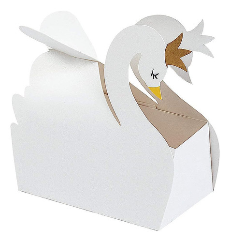 Sweet Swan Treat Favor Box (conjunto De 12) Suministros Para